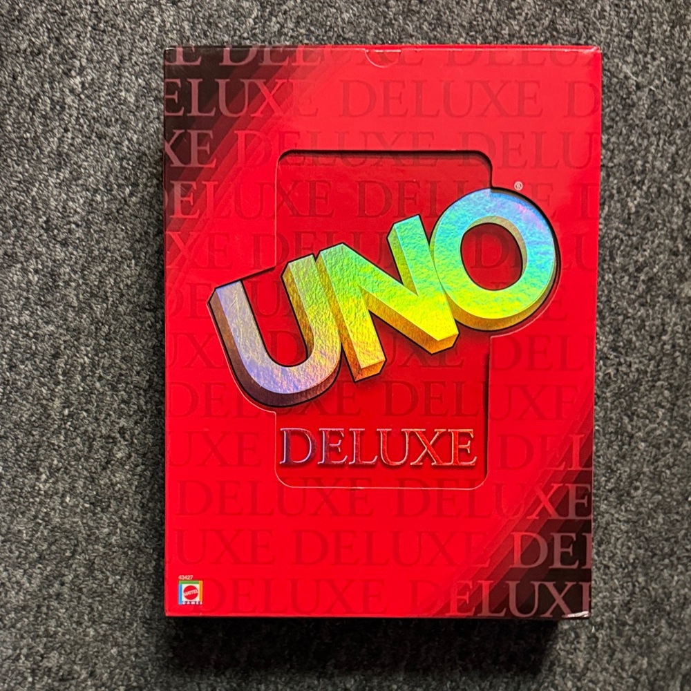 Mattel UNO Deluxe Card Game - Red and Multicolor